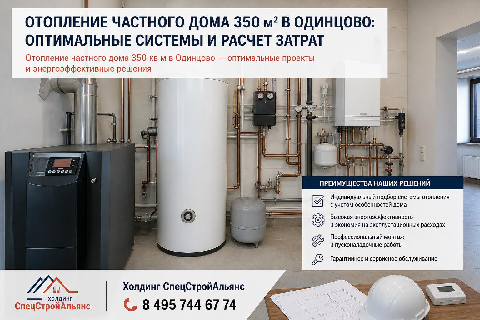 Отопление частного дома 350 кв м в Одинцово — оптимальные проекты и энергоэффективные решения