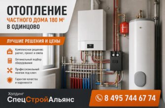 Отопление частного дома 180 м² в Одинцово
