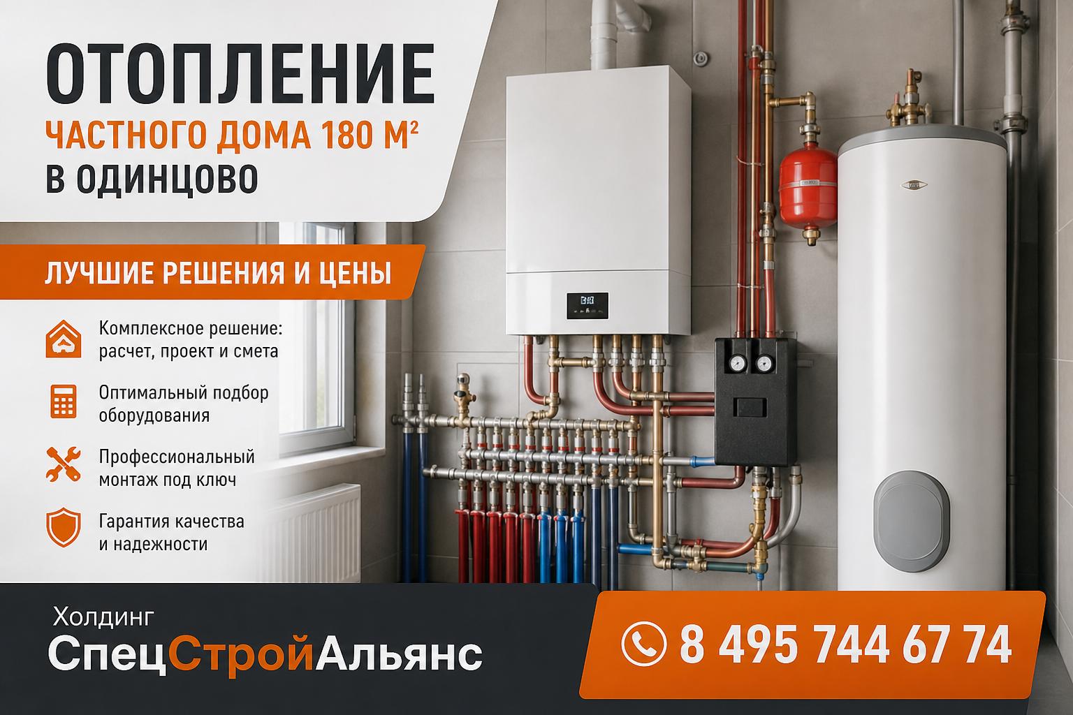 Комплексное решение: Отопление частного дома в Одинцово 180 кв м в — расчет, проект и смета