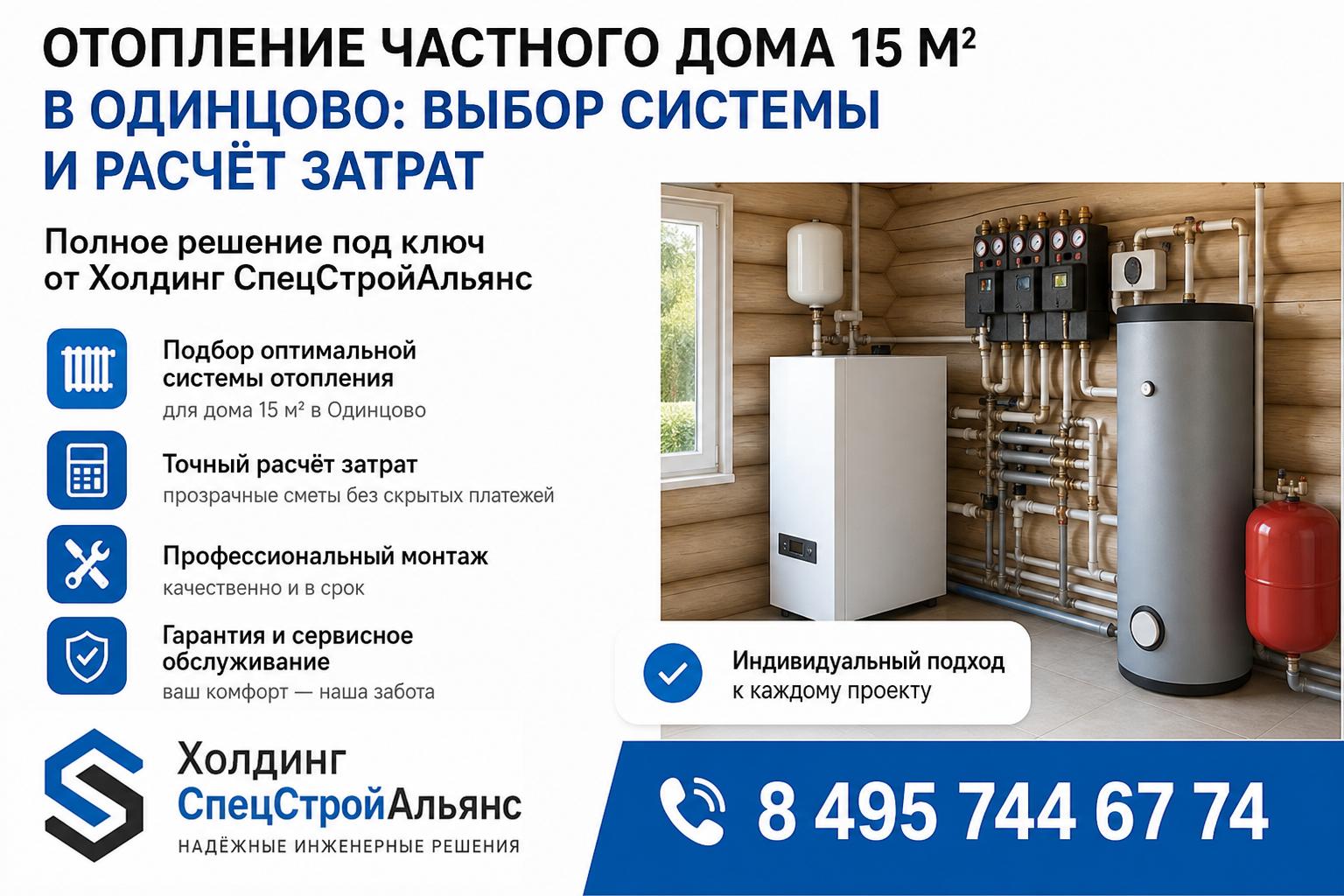 Одинцово отопление частного дома 15 кв м — полное решение под ключ от