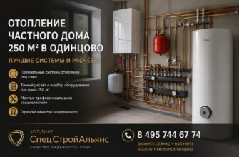 Отопление частного дома 250 м² в Одинцово