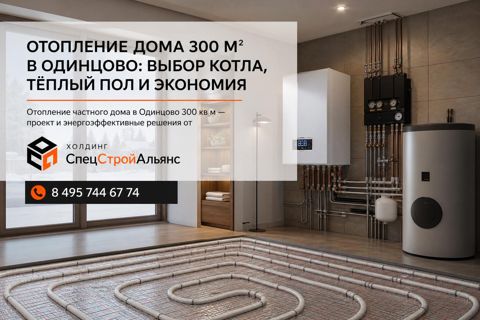 Отопление частного дома в Одинцово 300 кв м — проект и энергоэффективные решения от