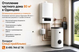 Отопление частного дома 80 м² в Одинцово