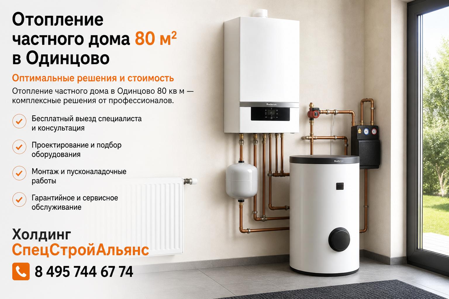 Отопление частного дома в Одинцово 80 кв м — комплексные решения от