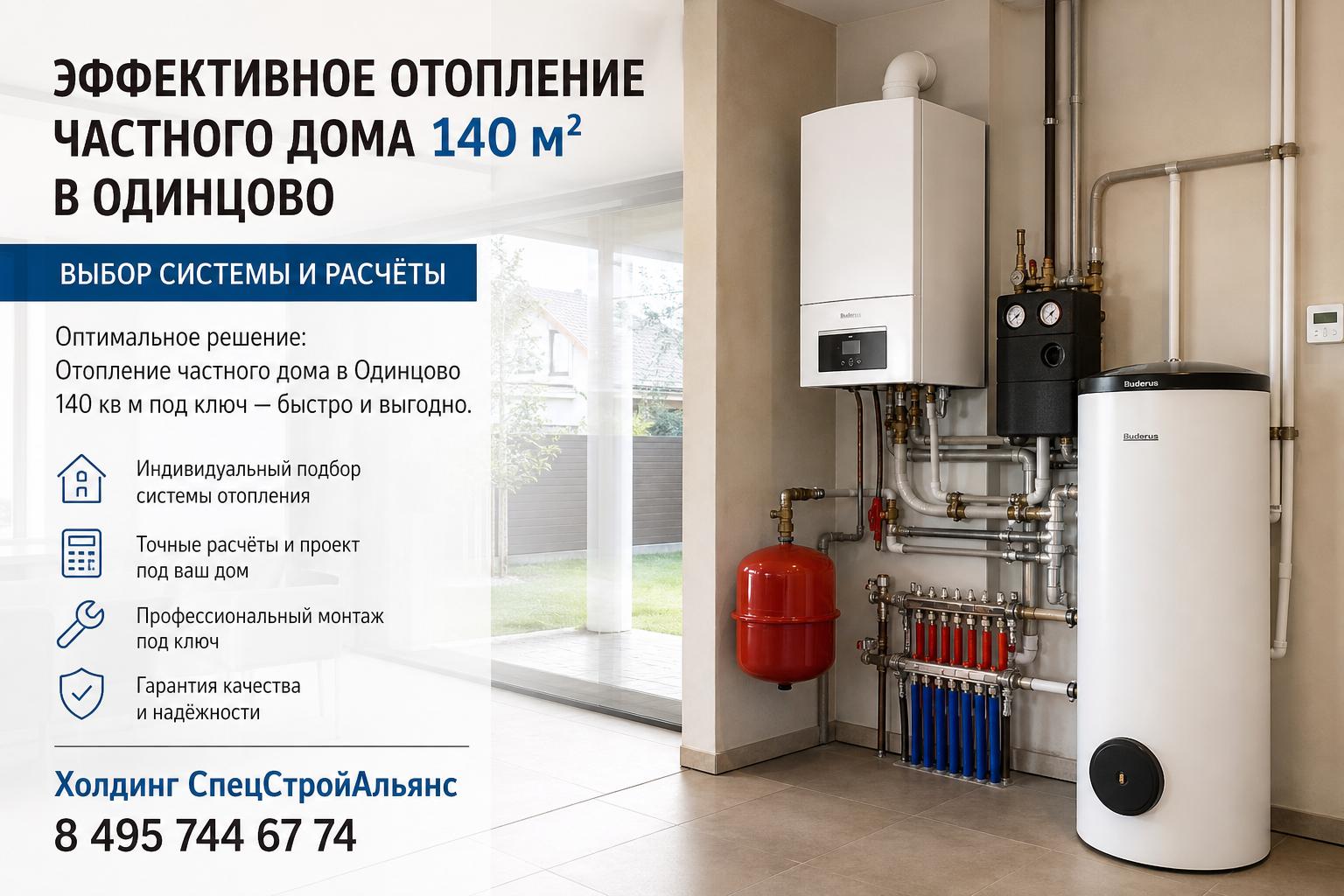 Оптимальное решение: Отопление частного дома в Одинцово 140 кв м под ключ — быстро и выгодно