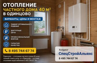 Отопление частного дома 40 м² в Одинцово