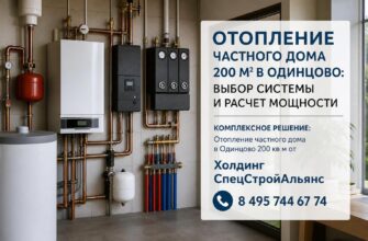 Отопление частного дома 200 м² в Одинцово