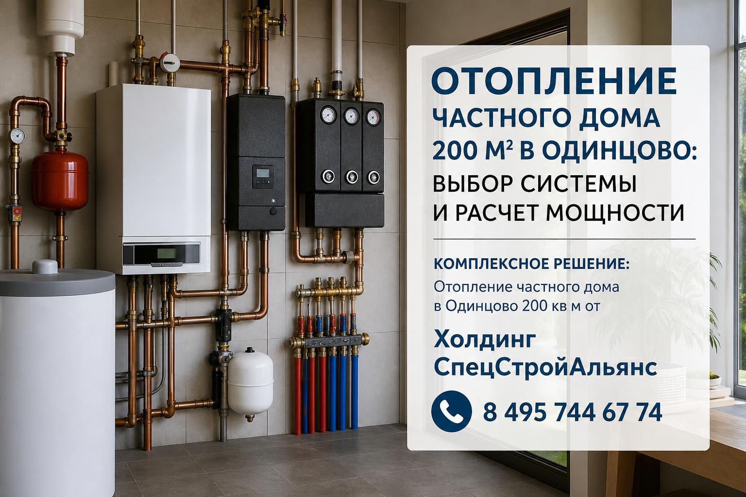 Комплексное решение: Отопление частного дома в Одинцово 200 кв м от