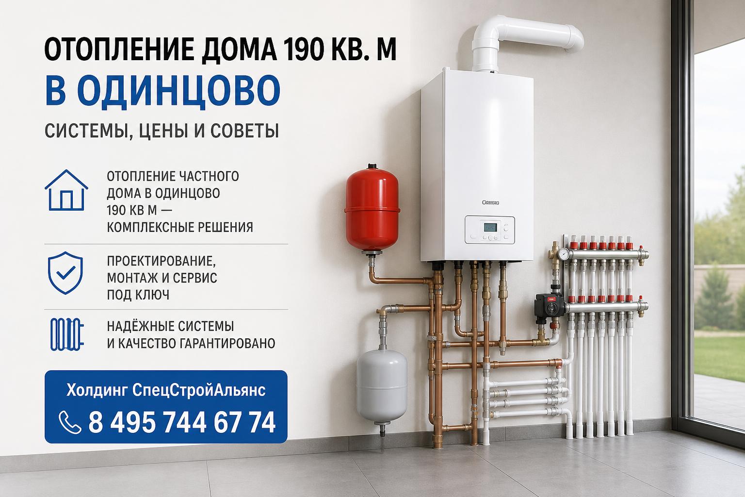 Отопление частного дома в Одинцово 190 кв м — комплексные решения от