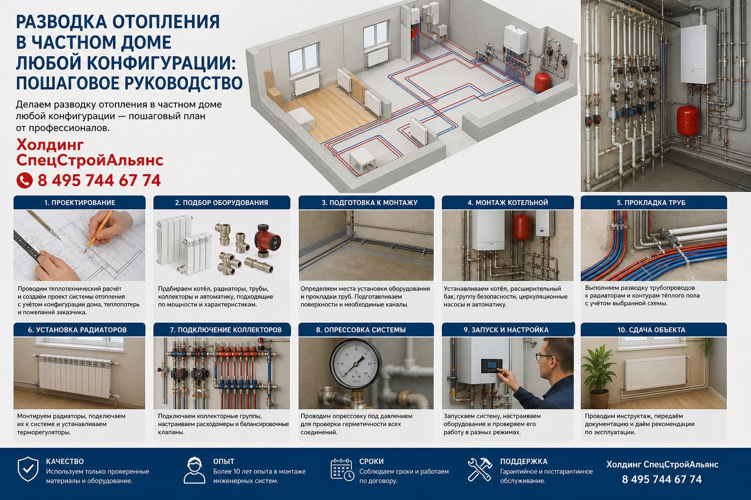 Делаем разводку отопления в частном доме любой конфигурации — пошаговый план от профессионалов