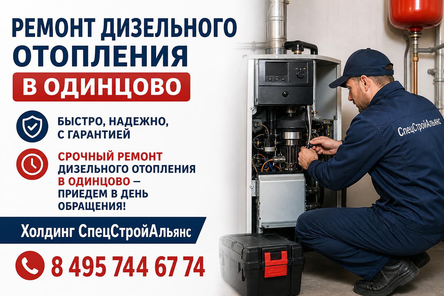Срочный ремонт дизельного отопления в Одинцово — приедем в день обращения!