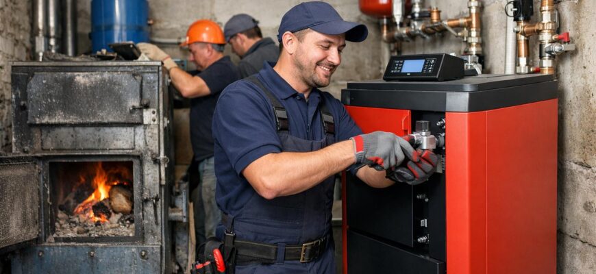 Стоимость работ по замене твердотопливного котла в Одинцово
