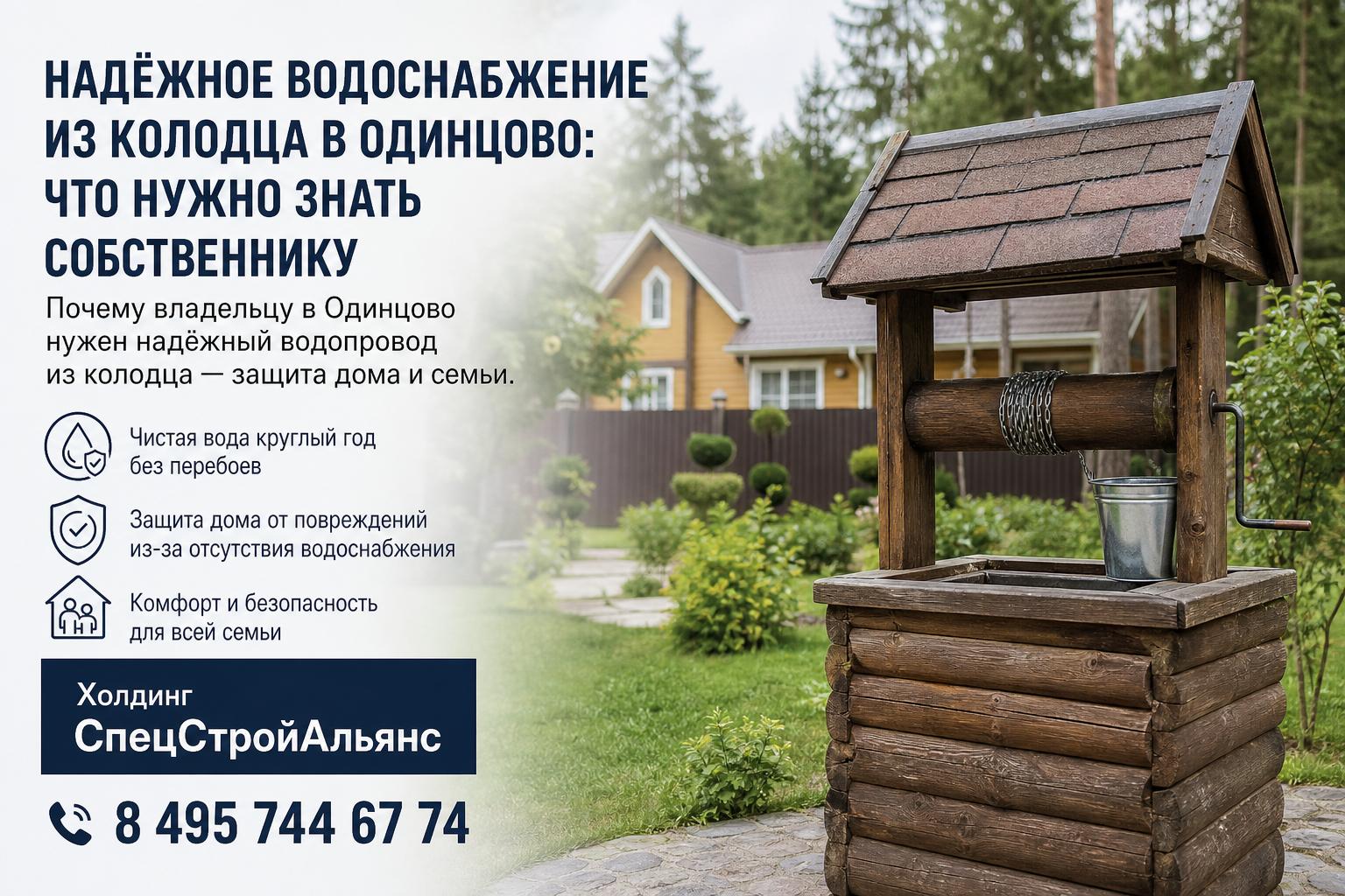 Почему владельцу в Одинцово нужен надёжный водопровод из колодца — защита дома и семьи