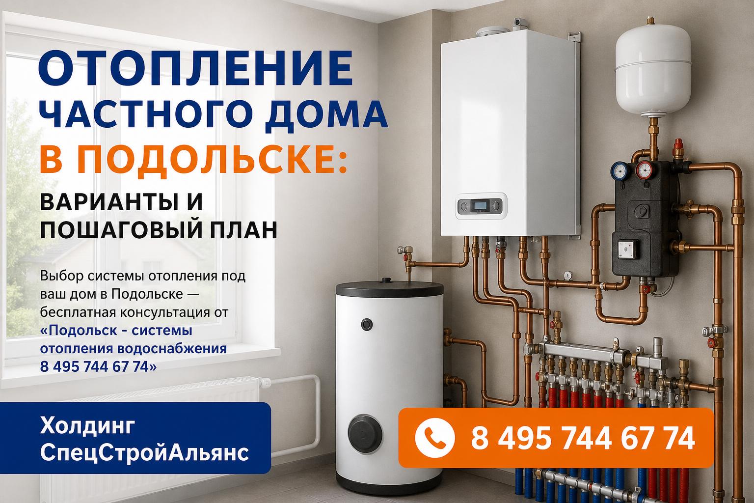 Выбор системы отопления под ваш дом в Подольске — бесплатная консультация от «Подольск - системы отопления водоснабжения 8 495 744 67 74»