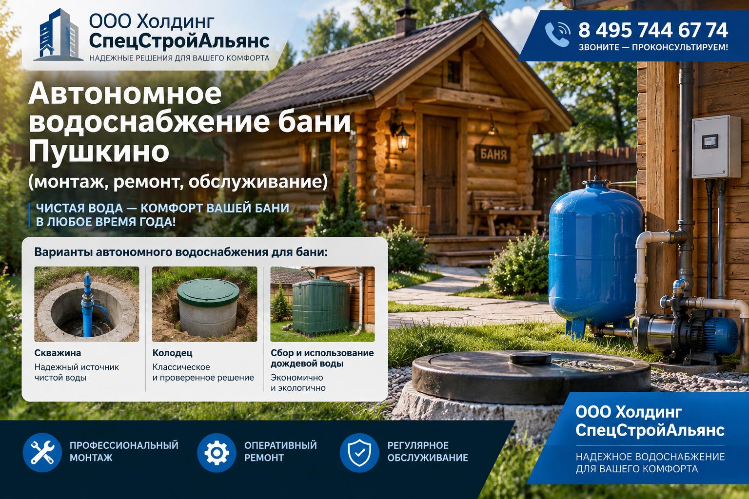 Варианты автономного водоснабжения для бани