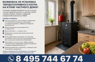 Твердотопливный котёл на кухне: можно ли