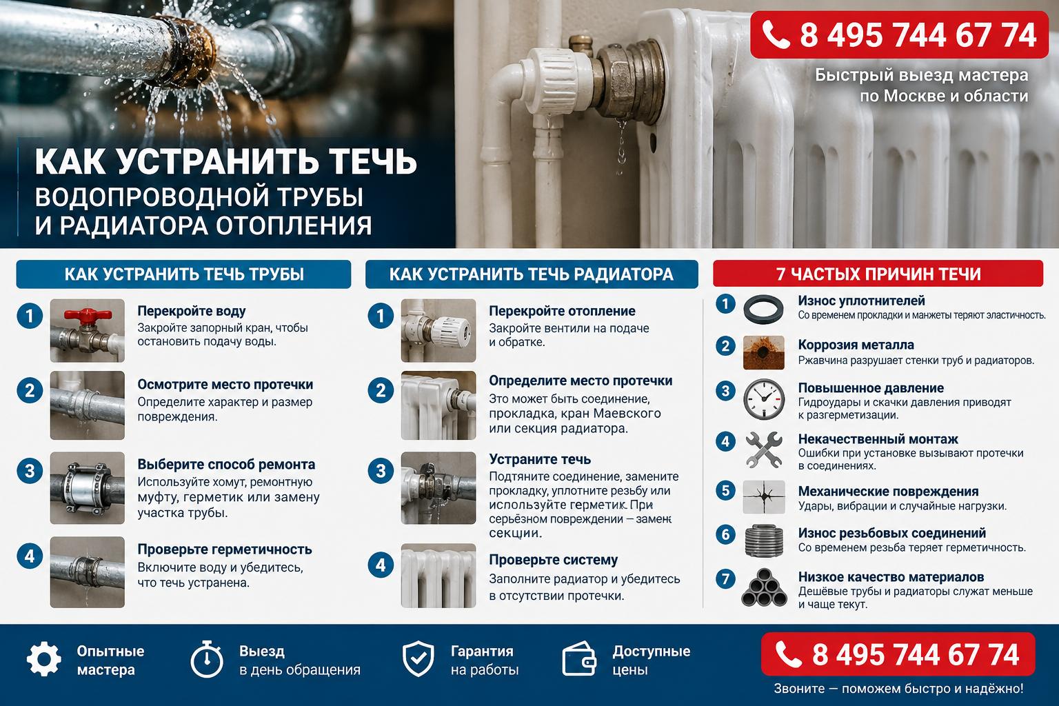 Откуда берётся течь: сем частых причин