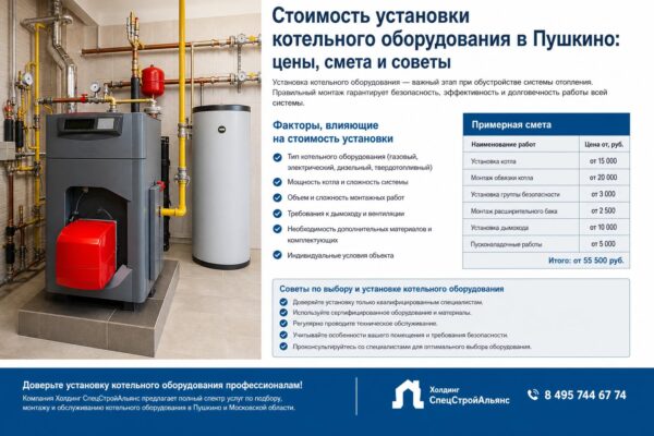 Стоимость установки котельного оборудования в Пушкино