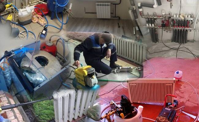 Промывка системы отопления и замена теплоносителя в Рузе