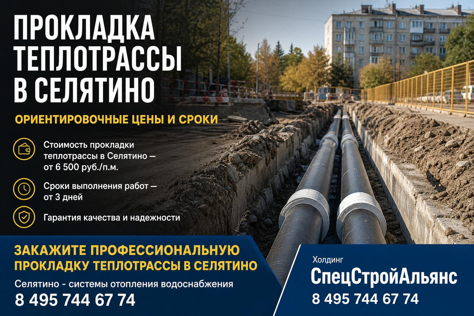 Закажите профессиональную прокладку теплотрассы в Селятино — «Селятино - системы отопления водоснабжения 8 495 744 67 74»