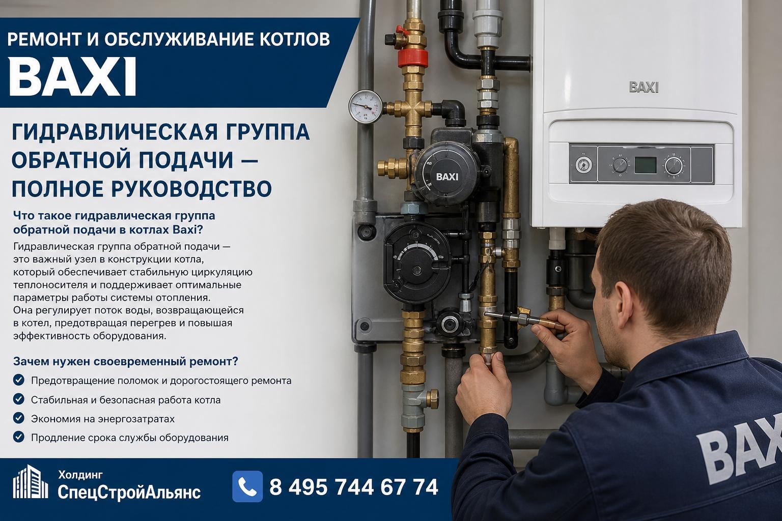Что такое гидравлическая группа обратной подачи в котлах Baxi и зачем её своевременный ремонт Что такое гидравлическая группа обратной подачи в котлах Baxi и зачем её своевременный ремонт