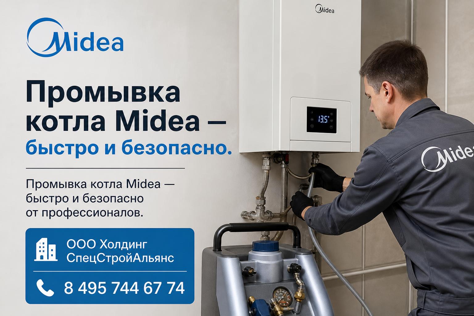 Промывка котла Midea — быстро и безопасно от профессионалов