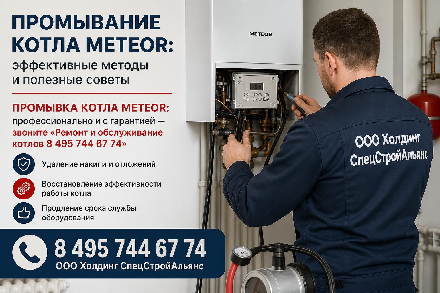Промывка котла Meteor: профессионально и с гарантией — звоните «Ремонт и обслуживание котлов 8 495 744 67 74»