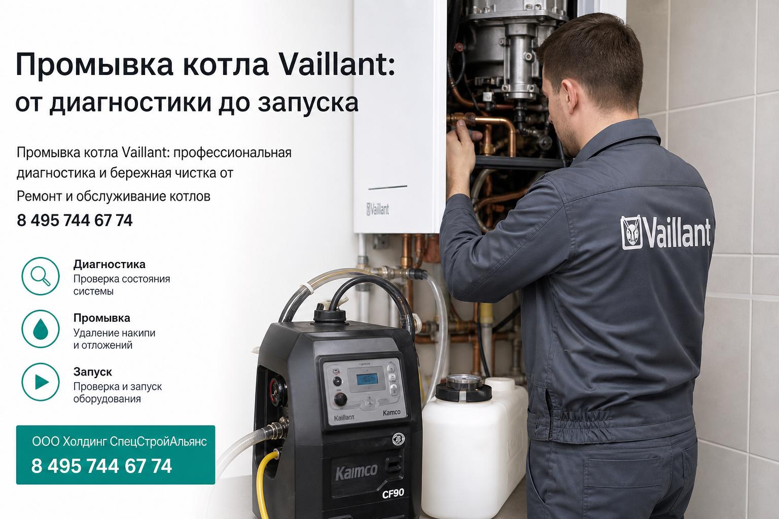 Промывка котла Vaillant: профессиональная диагностика и бережная чистка от Ремонт и обслуживание котлов 8 495 744 67 74