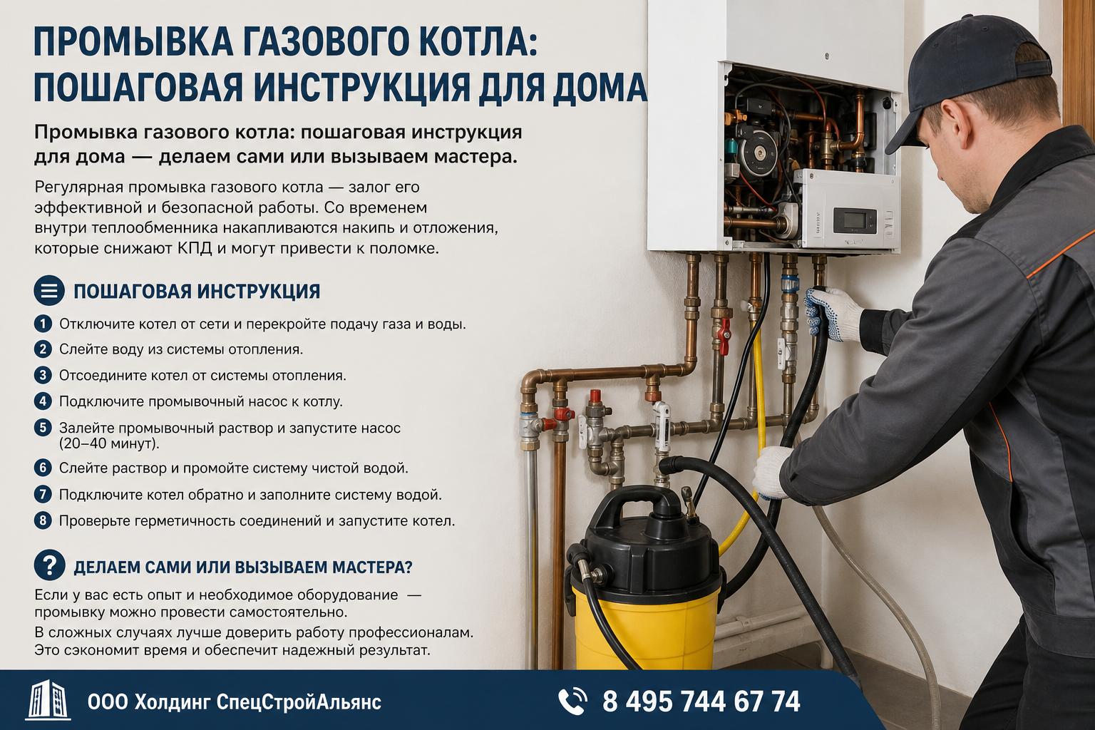 Промывка газового котла: пошаговая инструкция для дома — делаем сами или вызываем мастера