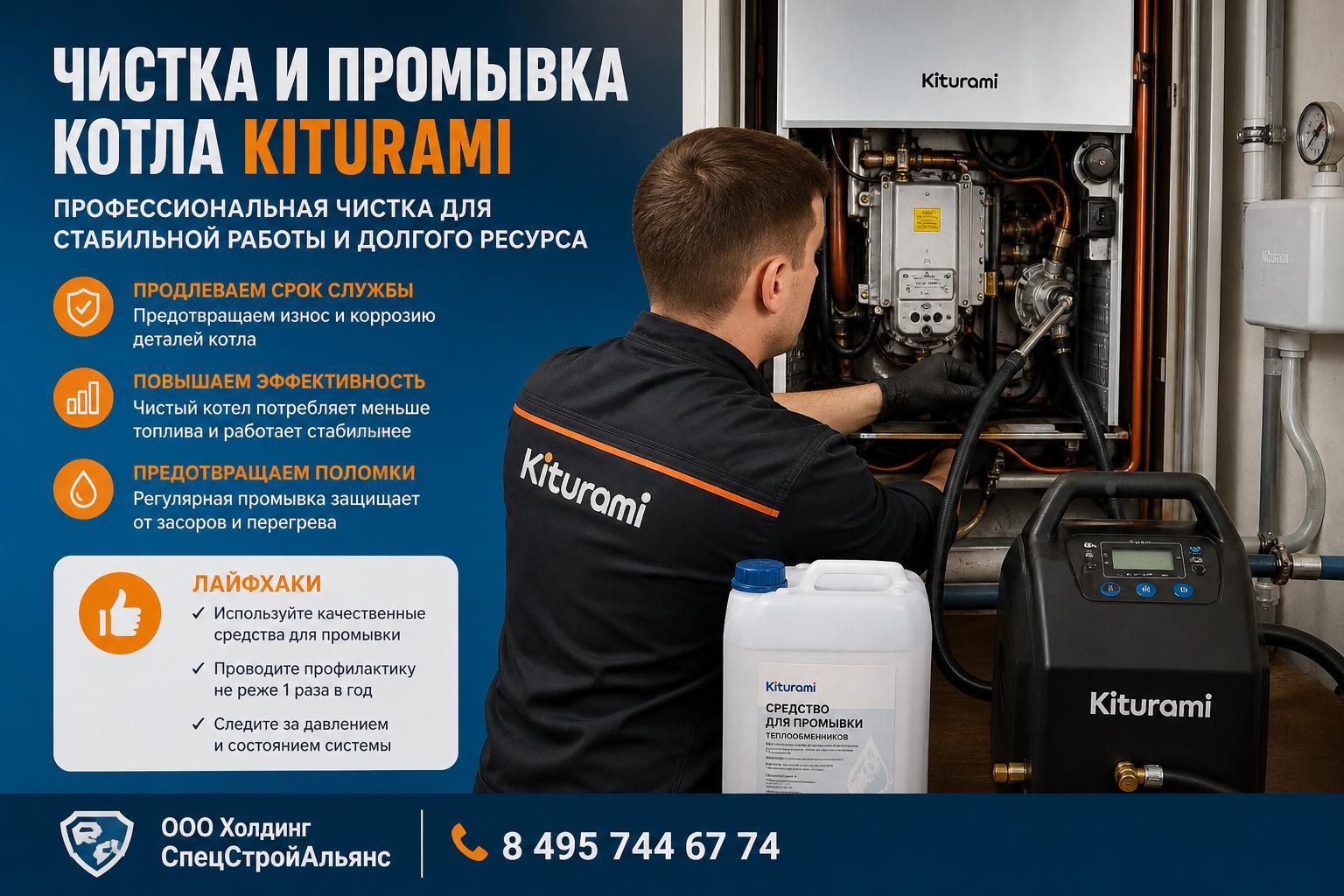 Промывка котла Kiturami: профессиональная чистка для стабильной работы и долгого ресурса