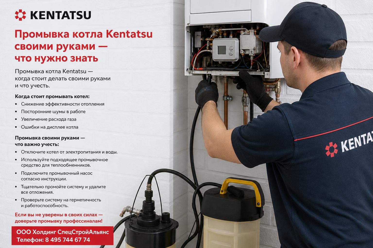 Промывка котла Kentatsu — когда стоит делать своими руками и что учесть