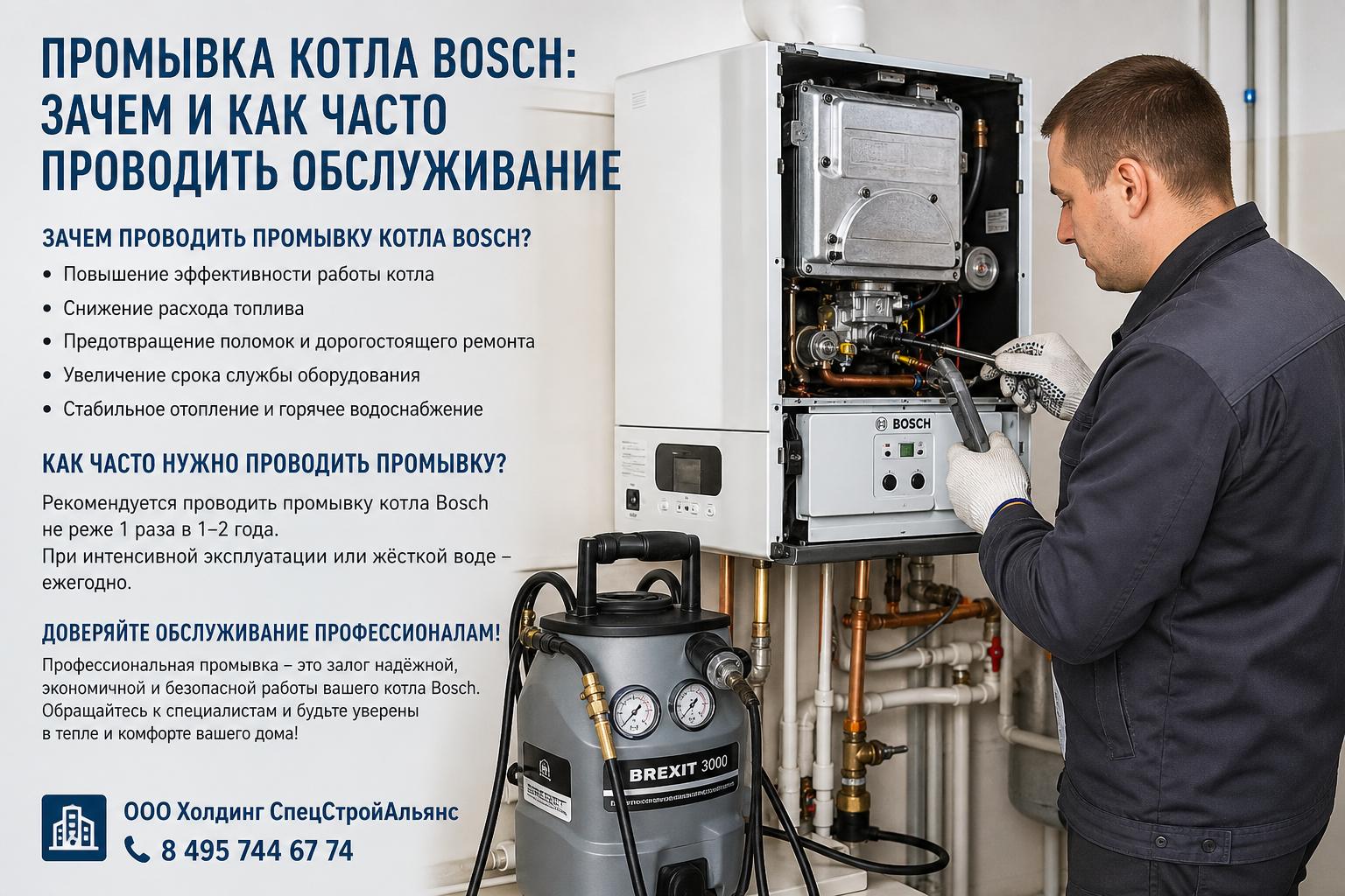 Промывка котла Bosch: зачем проводить и как часто доверять процедуру профессионалам