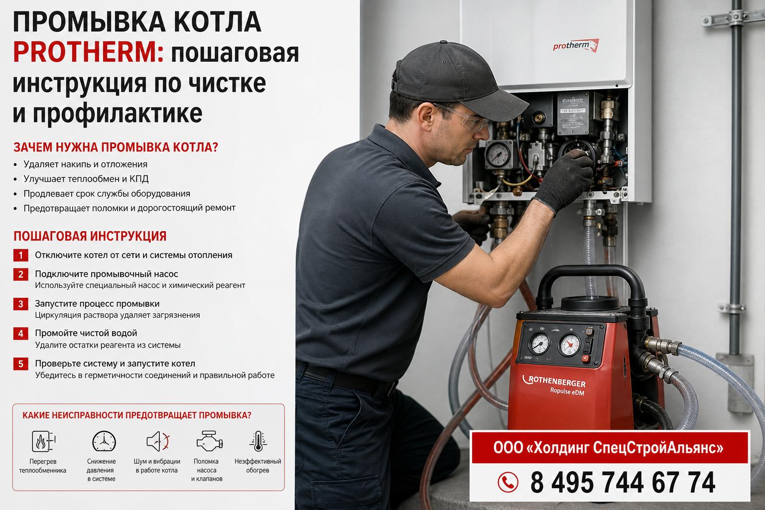 Промывка котла Protherm: зачем она нужна и какие неисправности предотвращает
