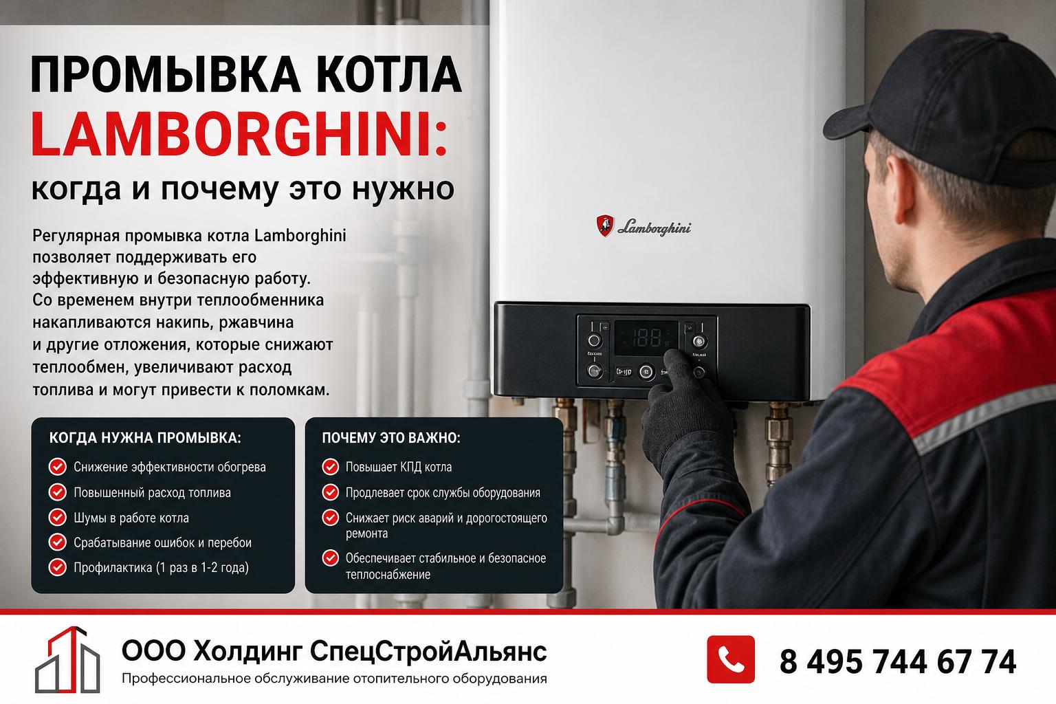 Промывка котла Lamborghini: когда и почему это нужно