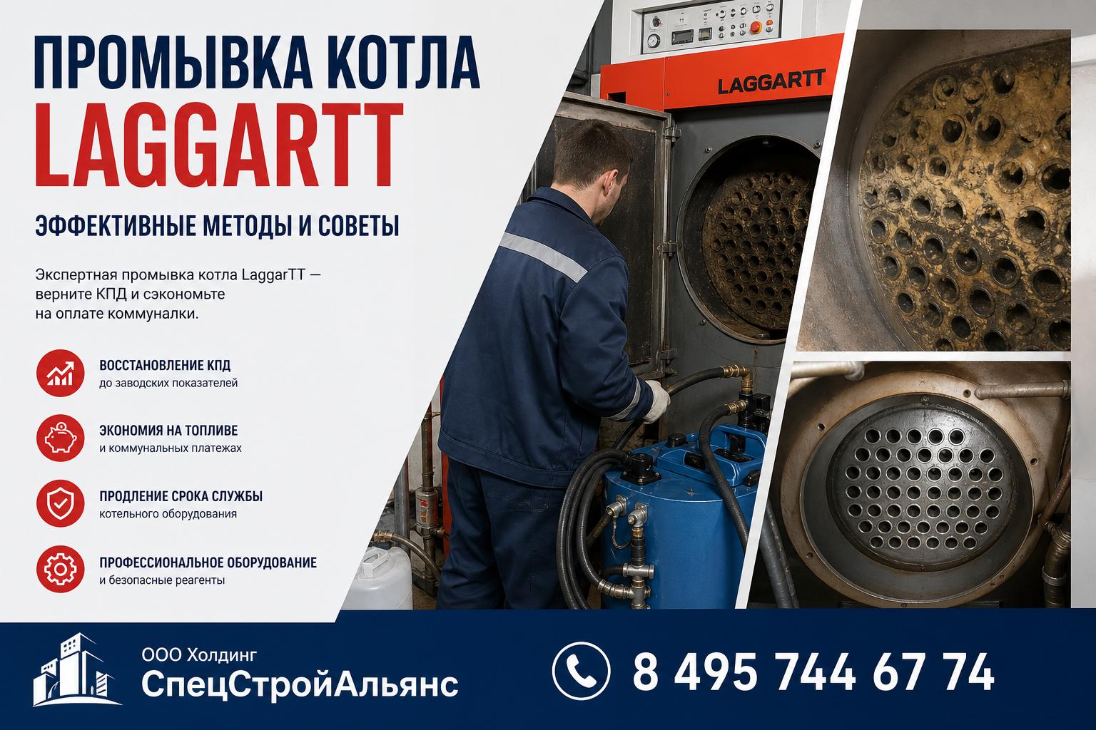 Экспертная промывка котла LaggarTT — верните КПД и сэкономьте на оплате коммуналки