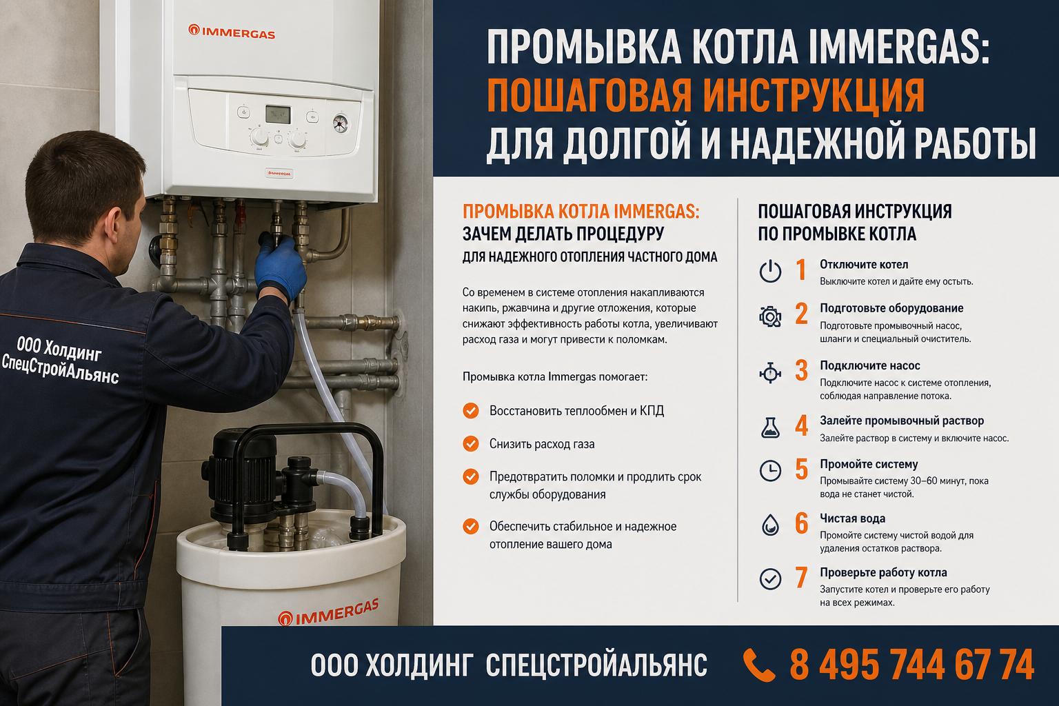Промывка котла Immergas: зачем делать процедуру для надежного отопления частного дома