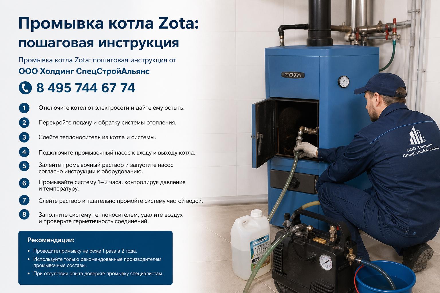 Промывка котла Zota: пошаговая инструкция от