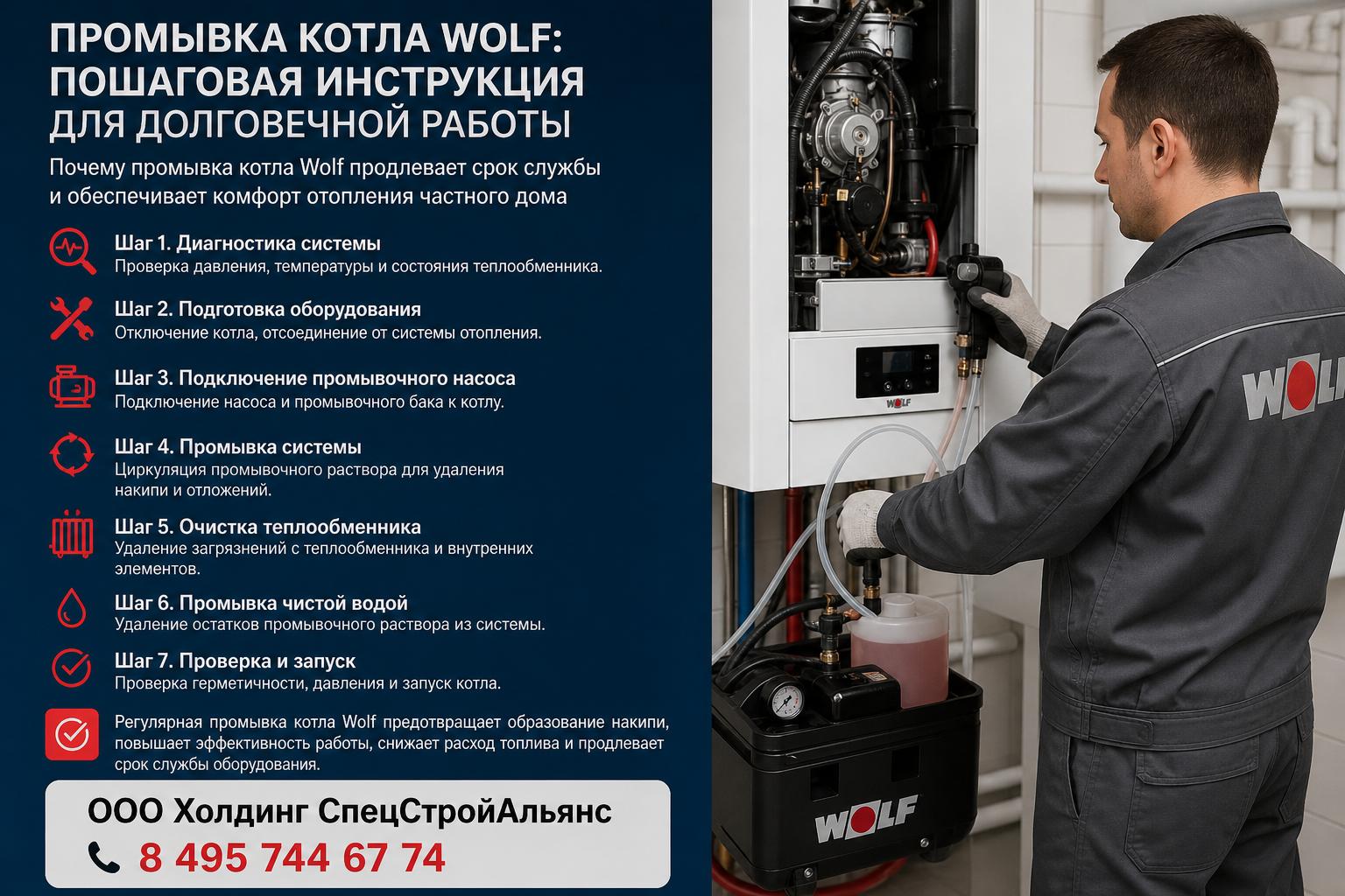 Почему промывка котла Wolf продлевает срок службы и обеспечивает комфорт отопления частного дома