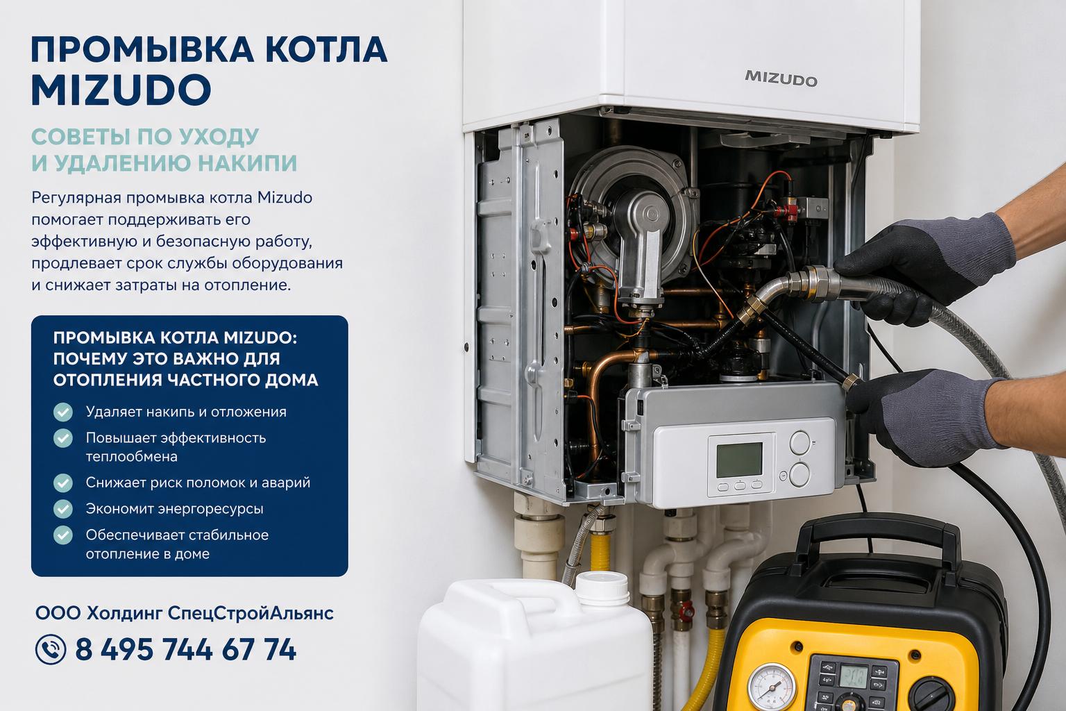 Промывка котла Mizudo: почему это важно для отопления частного дома