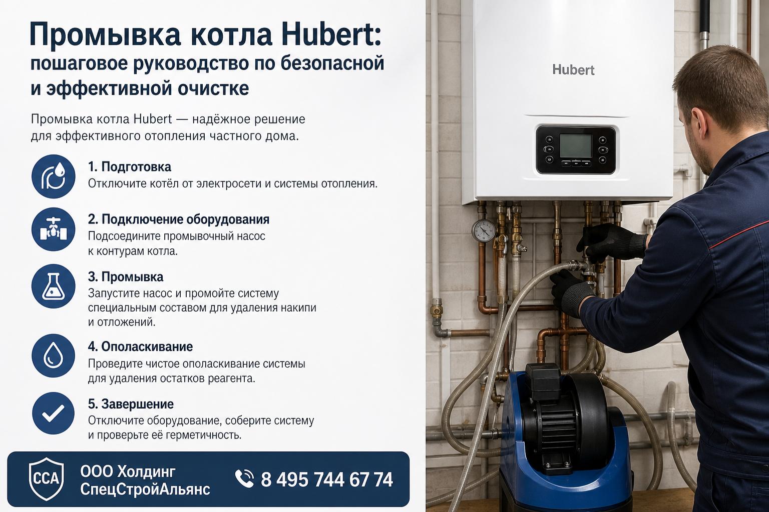Промывка котла Hubert — надёжное решение для эффективного отопление частного дома