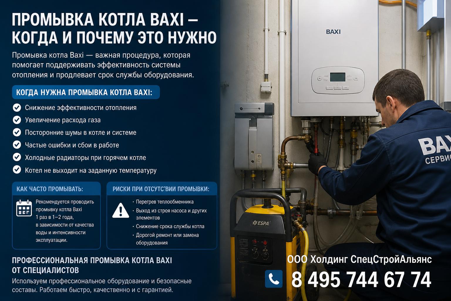 Когда нужна Промывка котла Baxi: признаки, частота и риски