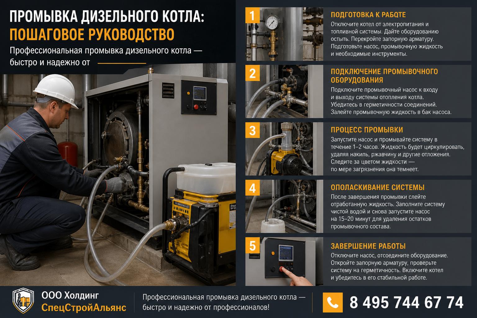 Профессиональная промывка дизельного котла — быстро и надежно от