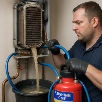 Шаховская промывка теплообменника котла