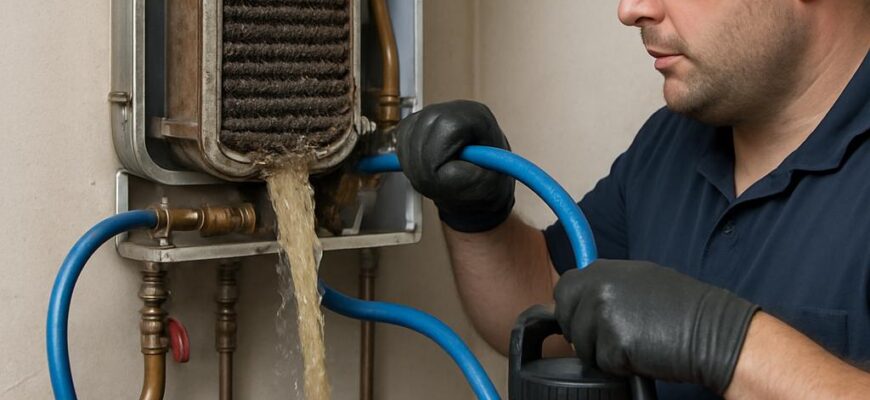 Шаховская промывка теплообменника котла