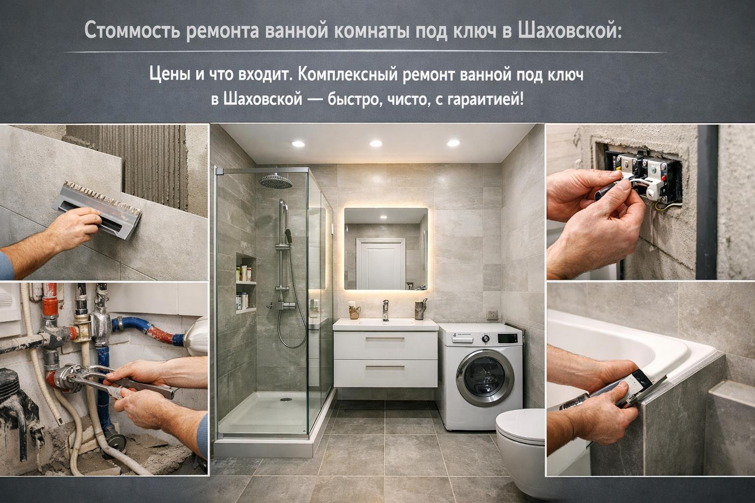 Комплексный ремонт ванной под ключ в Шаховской — быстро, чисто, с гарантией!