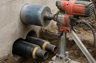 Алмазное сверление отверстий для теплотрассы