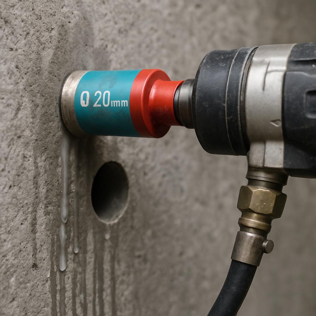 Алмазное сверление отверстия диаметром 20 мм