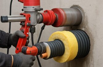 Алмазное сверление отверстия для теплоизолированных труб