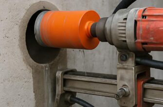 Алмазное сверление отверстия диаметром 80 мм