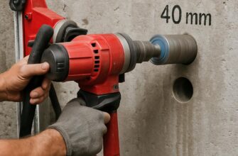 Алмазное сверление отверстий диаметром 40 мм